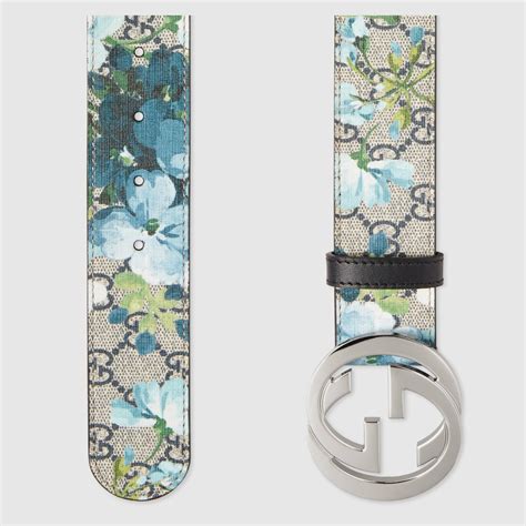 gucci flower belt blue|gucci flower belt women's.